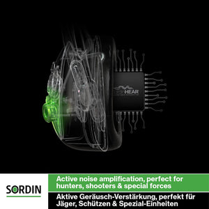 Sordin Supreme Pro-X LED Ear Defenders for Hunting & Shooting- Leather Band - Ear Muffs