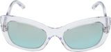 Prada PR 19MS Sunglasses CATWALK TRANSPARENT with LIGHT AZURE Lens 56mm