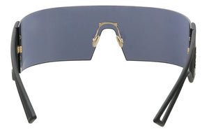 DIOR KALEIDIORSCOPIC Sunglasses Shield Visor Mask Matte Black / Grey Blue