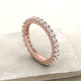 1/2 Carat Diamond 3/4 Eternity Wedding Band in 10k Rose Gold (Ring Size 8.5)