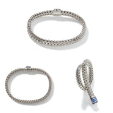 John Hardy Sterling Silver 0.40ctw Sapphire Classic Chain Icon Bracelet - NEW