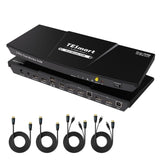 TESmart HDMI KVM Switch Dual Monitor 2 Computers 4K@60Hz EDID USB Hotkey