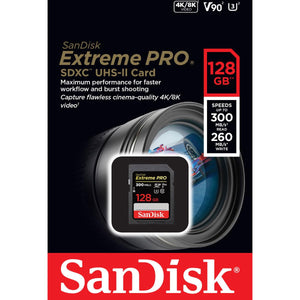 SanDisk 128GB Extreme PRO UHS-II SDHC Memory Card 300MB/s