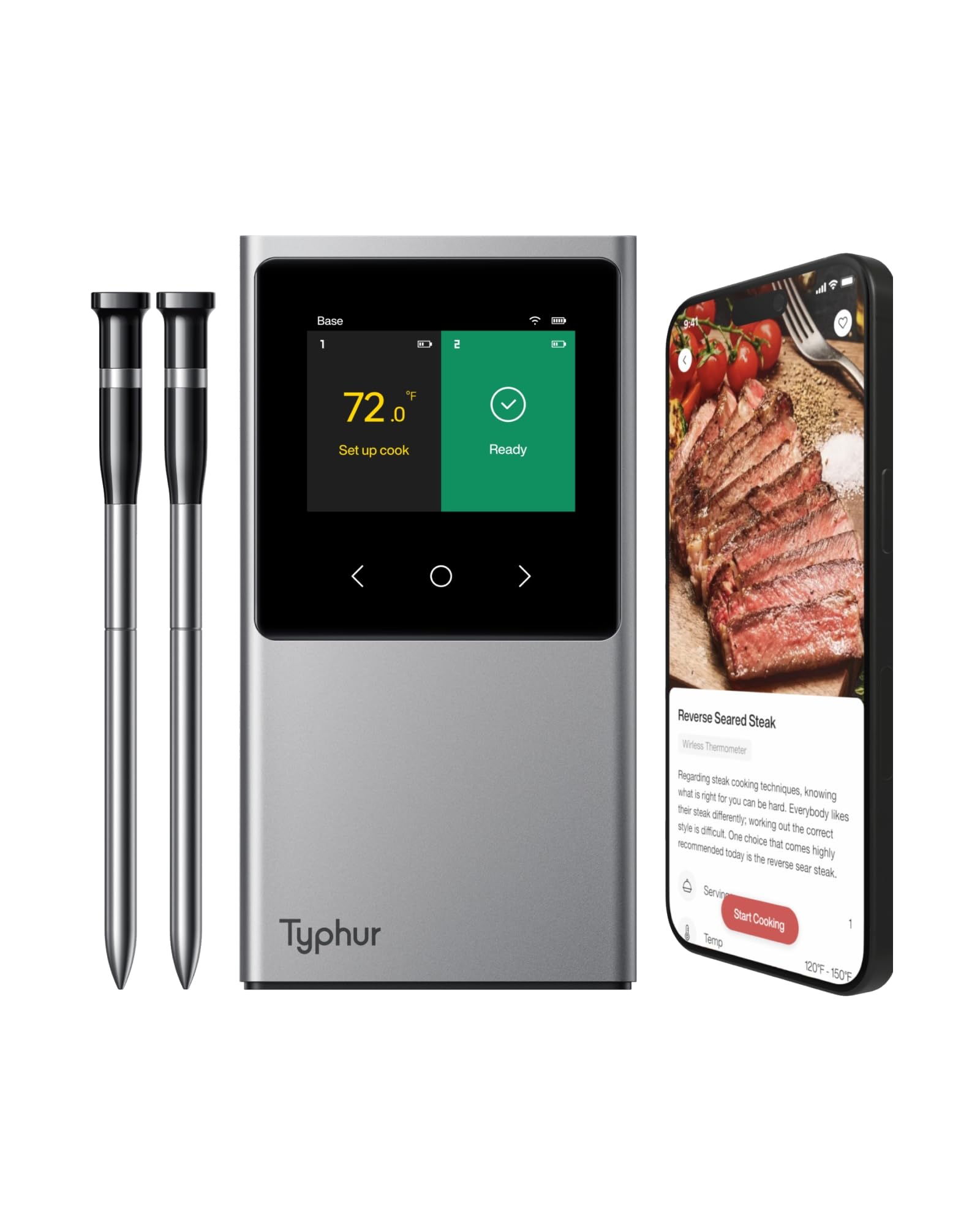 Typhur Sync Wireless Meat Thermometer for Grill Bluetooth Food Thermometer