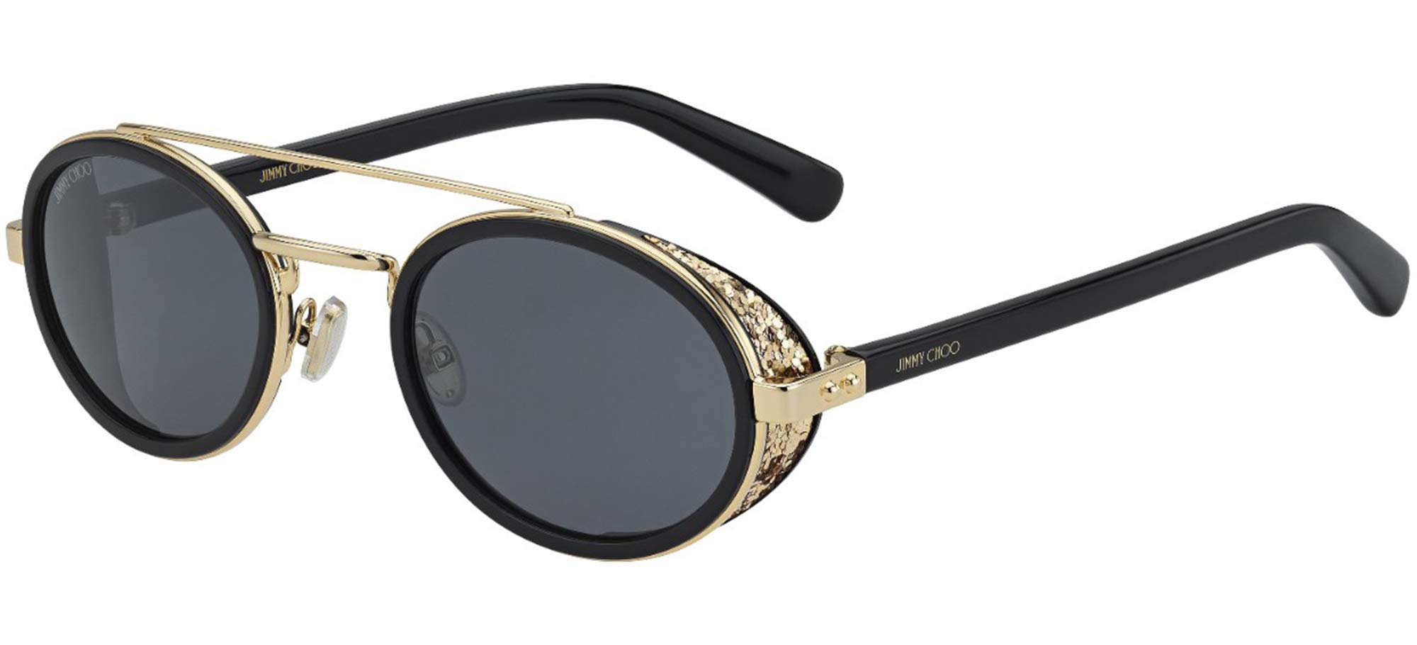 Authentic New JIMMY CHOO Oval Sunglasses Tonie/S 2M2IR Black/Gold 51mm