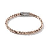 John Hardy Classic Chain 4 mm. Bracelet on Bronze Box Chain Silver/Bronze MD - NWT