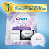Crest 3D Whitestrips With Light Teeth Whitening Strip Kit 20 Strips 10 Treatment