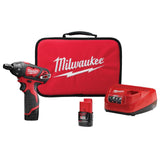 Milwaukee 2401-22 M12 1/4" Hex Cordless Screwdriver, (2x) Cp 1.5 Batteries, M12