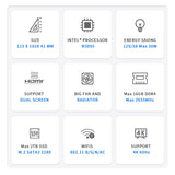 Beelink Mini S Intel 11th Gen N5095 @ 2.9GHz Mini PC 8GB RAM 256GB SSD