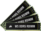 CORSAIR WS DDR5 ECC RDIMM 64GB (4x16GB) 6400MHz CL32 Intel XMP 3.0 Computer Memory - Black (CMA64GX5M4B6400C32)