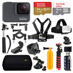 New GoPro Hero 7 Silver Action Camera - Accessories Bundle