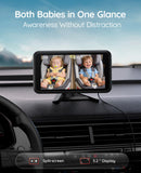 Babyvue BV6PRO Wireless Dual Car Camera Baby Monitor Spilt-Screen - NEW