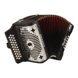 Hohner Panther 3100GB G/C/F 3-Row Diatonic Accordion - Black