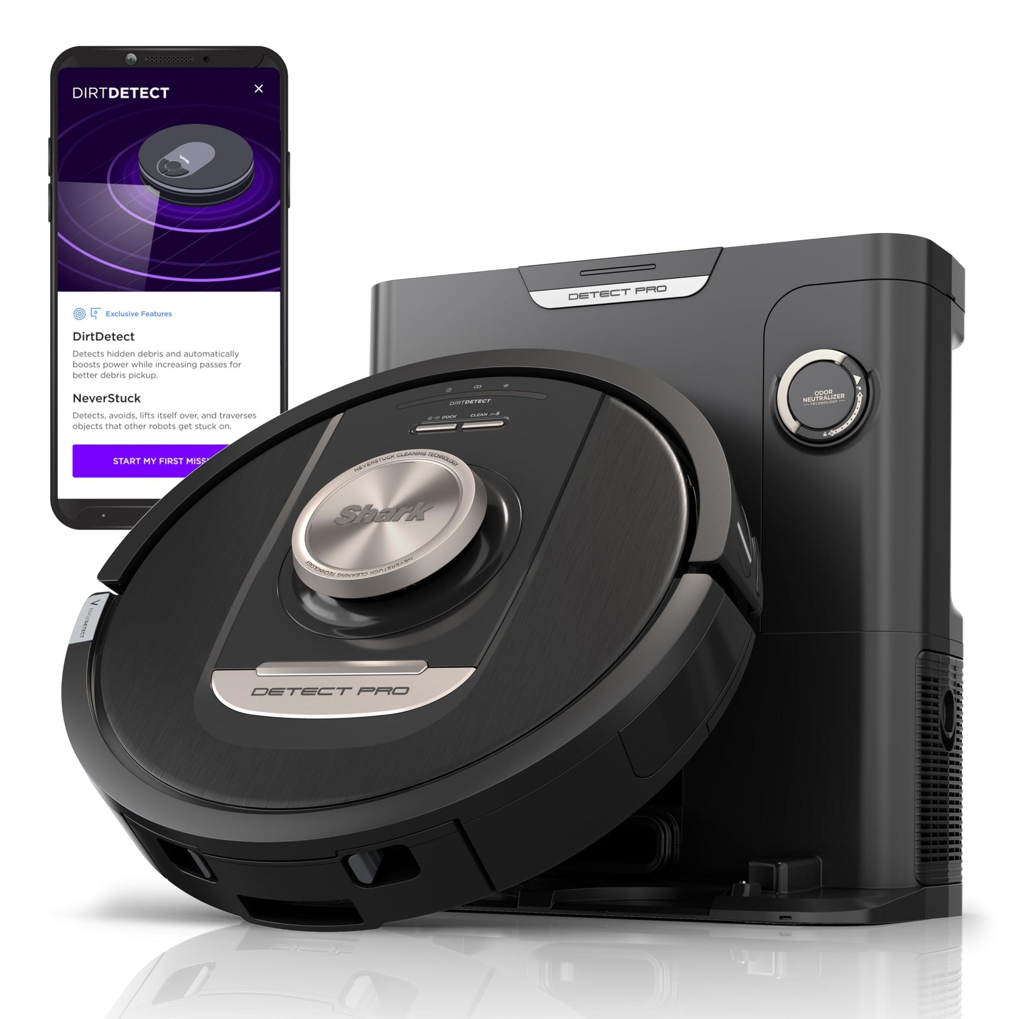 Shark RV2820AE Detect Pro Self-Empty Robot Vacuum with Bagless, 60-Day Capacity