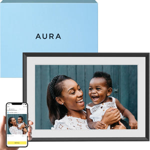 Aura Carver 10.1" WiFi Digital Picture Frame - Black Gravel / White Mat