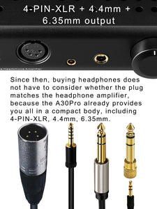 Topping A30 Pro NFCA Headphone Amplifier OPA1656 4PIN XLR 4.4MM 6.35MM Output