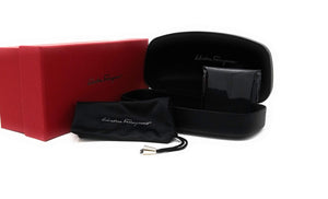 NWT Salvatore Ferragamo SF181S Aviator Sunglasses - Black / Brown + Box & Case