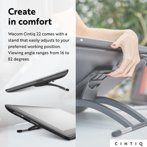 Wacom Cintiq 22 Drawing Tablet w/ Screen 21.5" Full HD Display w/ Pro Pen 2 - NEW