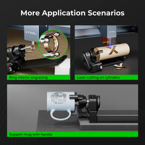 xTool RA2 Pro for xTool Y-axis Rotary Roller for Engraving Cylindrical Objects
