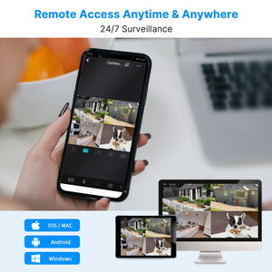 HISEEU 4K 8MP PoE Security Camera System + 8CH NVR 3TB HDD + 4  Security Cameras