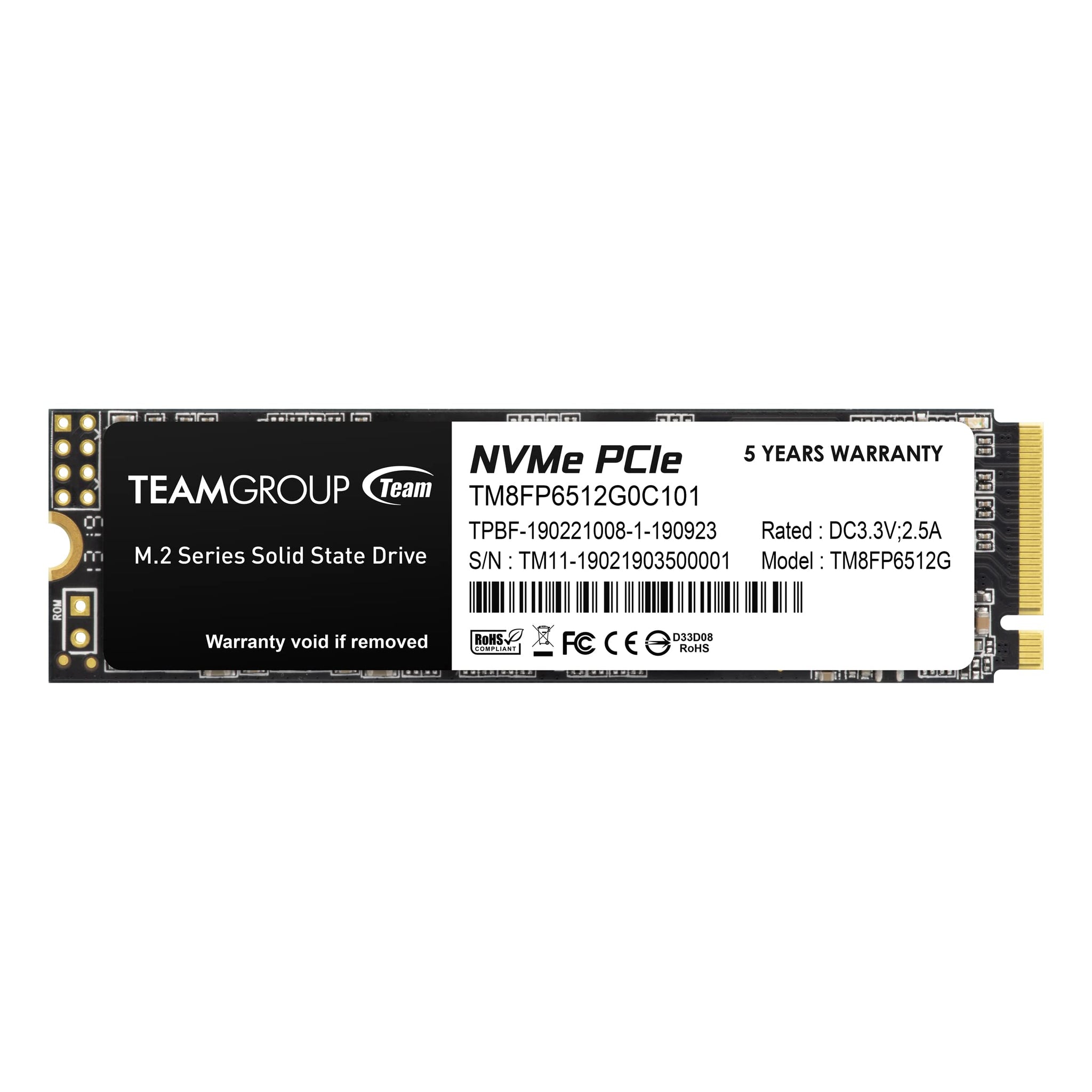 Team Group MP33 512GB SSD M.2 2280 NVMe 1.3 3D NAND Internal Drive PCIe 3.0