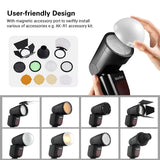 GODOX V1 V1-S Flash for Sony, 76Ws 2.4G TTL Speedlite for Sony HSS 1/8000s, 480 Full Power Shots, Rechargeable Li-ion Battery, 1.5s Recycle Time, 10 Levels LED Modeling Lamp