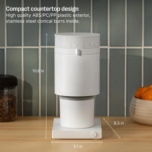 Fellow Opus Conical Burr Coffee Grinder - Espresso Grinder - Matte White