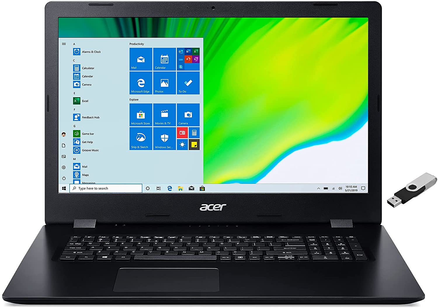 Acer Aspire 3 Laptop, 17.3'' Core i5-1035G1, 8GB RAM, 512GB SSD, Windows 10