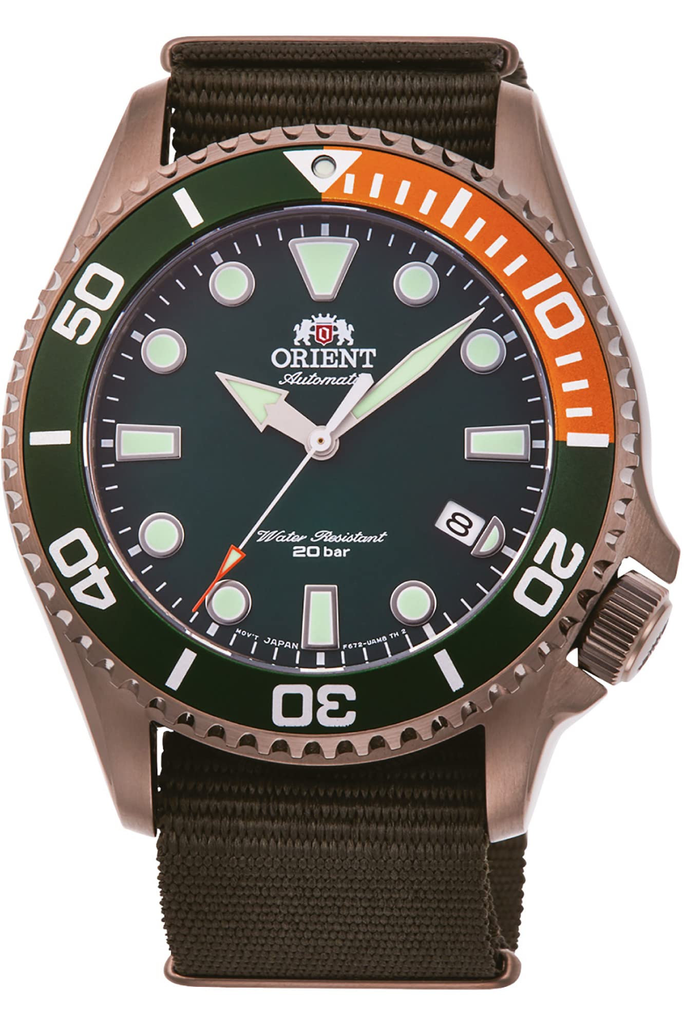 Orient RA-AC0K04E10B Nylon Band Mechanical Analog Mens Watch 200M WR