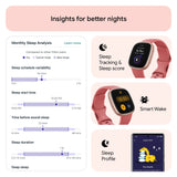 NEW Fitbit Versa 4 Wristband Activity Tracker Small/Large-Pink Sand/Copper Rose