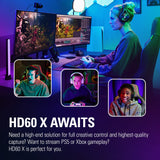 Elgato HD60 X External Capture Card. Stream and record in 1080p60 HDR10 or 4K30