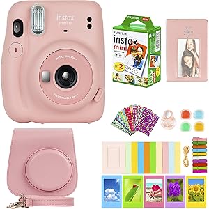 NEW Fujifilm Instax Mini 11 Instant Camera - Blush Pink - Big Bundle