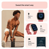 NEW Fitbit Versa 4 Wristband Activity Tracker Small/Large-Pink Sand/Copper Rose