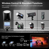 GODOX V1 V1-S Flash for Sony, 76Ws 2.4G TTL Speedlite for Sony HSS 1/8000s, 480 Full Power Shots, Rechargeable Li-ion Battery, 1.5s Recycle Time, 10 Levels LED Modeling Lamp