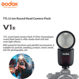 GODOX V1 V1-S Flash for Sony, 76Ws 2.4G TTL Speedlite for Sony HSS 1/8000s, 480 Full Power Shots, Rechargeable Li-ion Battery, 1.5s Recycle Time, 10 Levels LED Modeling Lamp