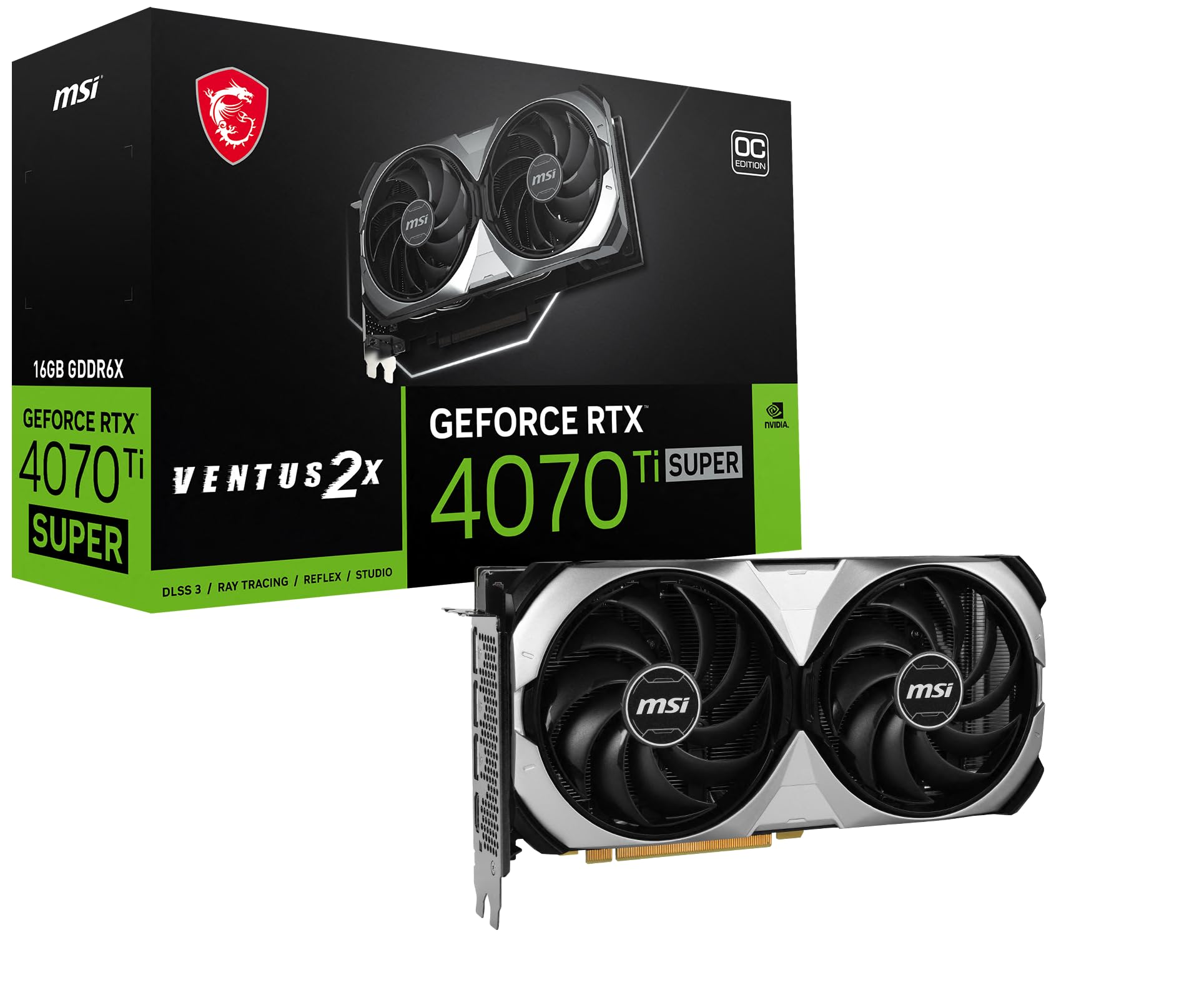 NEW MSI NVIDIA GeForce RTX 4070 Ti Super 16GB Ventus 2X OC GDDR6X GPU