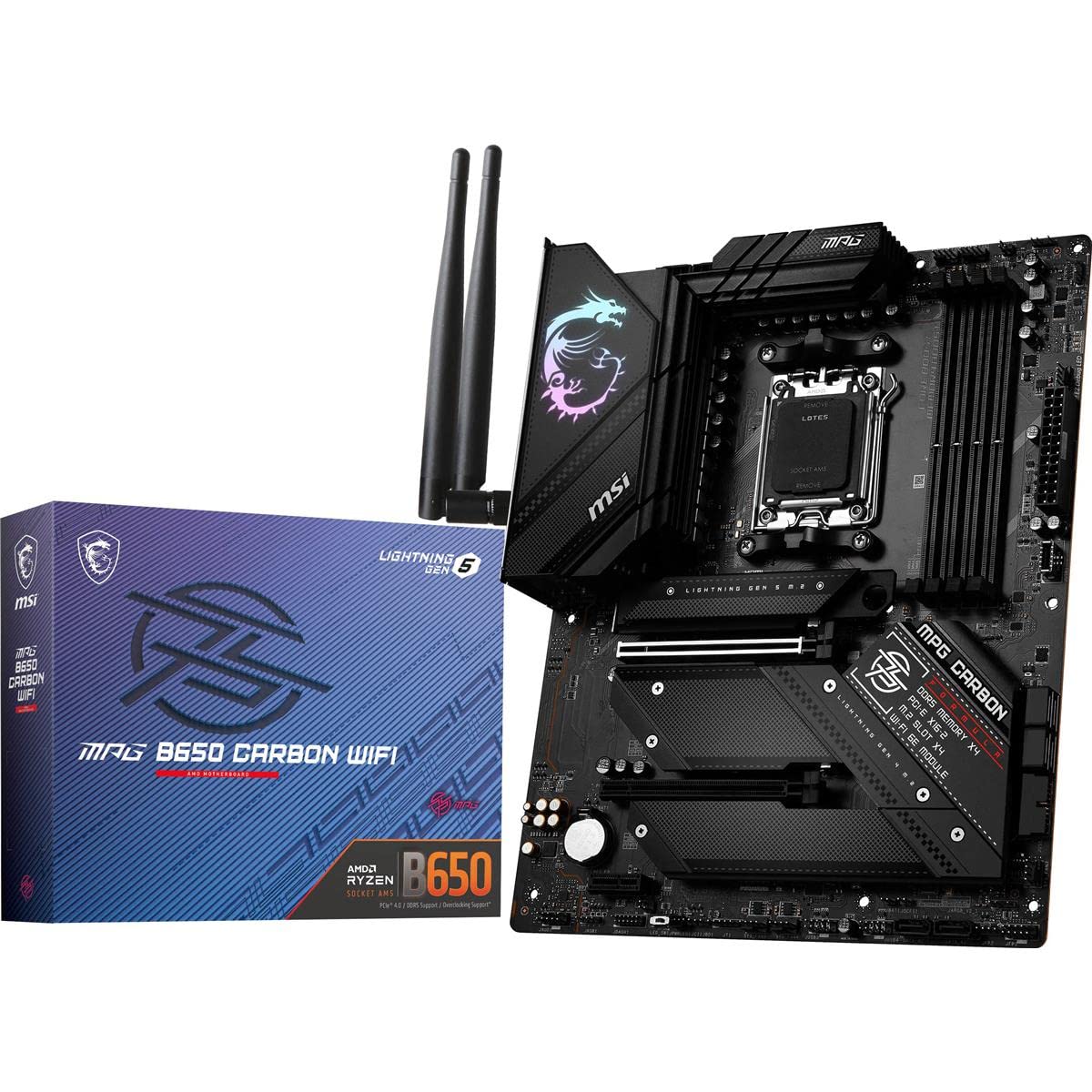 NEW MSI MPG B650 Carbon WiFi Gaming Motherboard (AMD AM5, ATX, DDR5, Wife 6E)