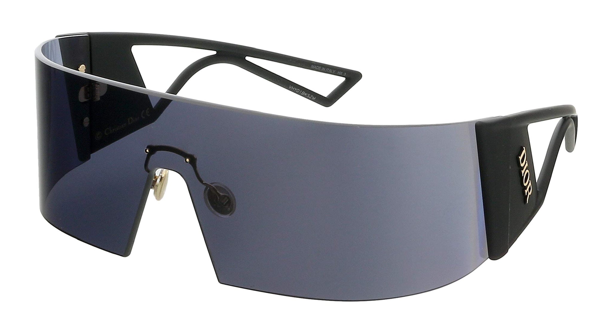 DIOR KALEIDIORSCOPIC Sunglasses Shield Visor Mask Matte Black / Grey Blue