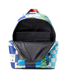 MCM Stark Checkerboard Visetos Backpack Med BLUE And WHITE Limited Edition $1490