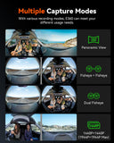 Vantrue E360 Plus Bundle 5.2K 360 Panoramic Dash Cam 5GHz WiFi GPS Dual
