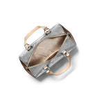 Michael Kors Grayson Medium Duffle Satchel Silver One Size