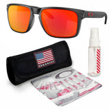 Oakley HOLBROOK OO9417 Sunglasses MATTE BLACK & PRIZM RUBY Polarized Lenses