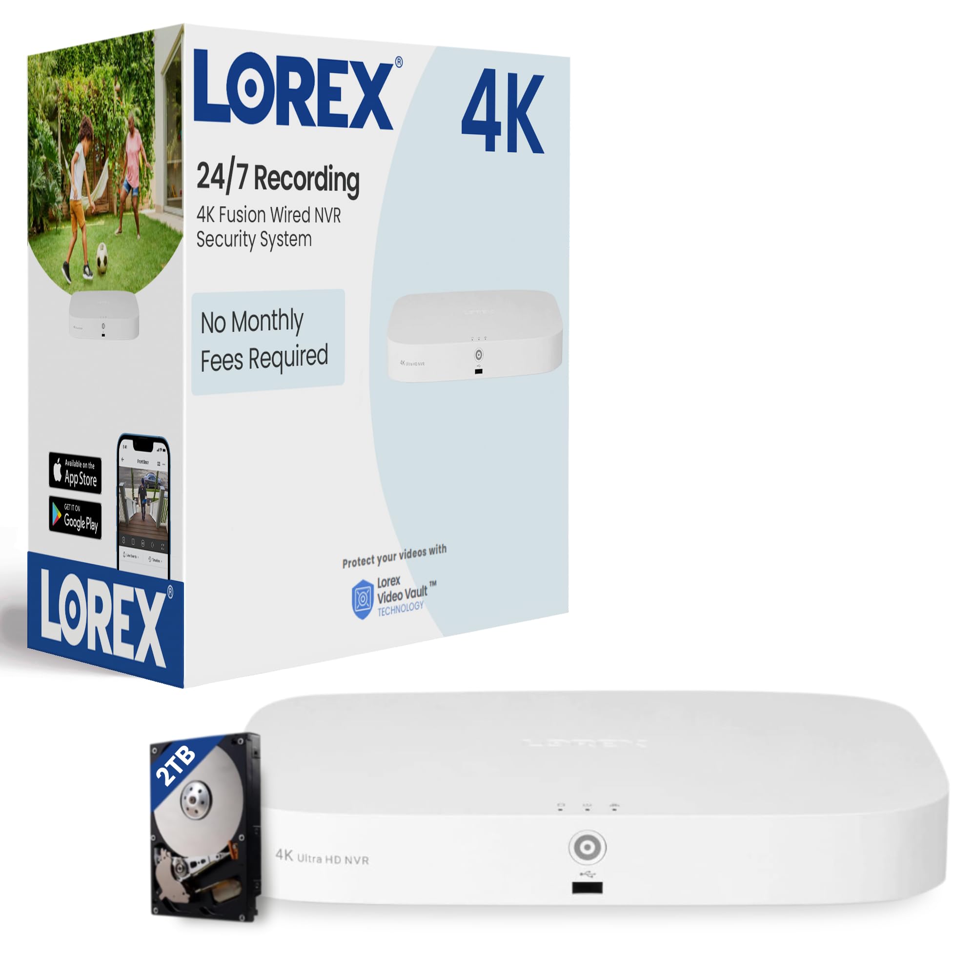 LOREX N843A82 Fusion 4K HD 8CH NVR 2TB Smart Security Video Camera Network 2TB