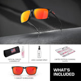Oakley HOLBROOK OO9417 Sunglasses MATTE BLACK & PRIZM RUBY Polarized Lenses