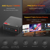 BOSGAME P4 Pro Mini PC - Ryzen 7 5800U, 32GB RAM, 1TB SSD, Win 11 Pro, 6E Dual LAN