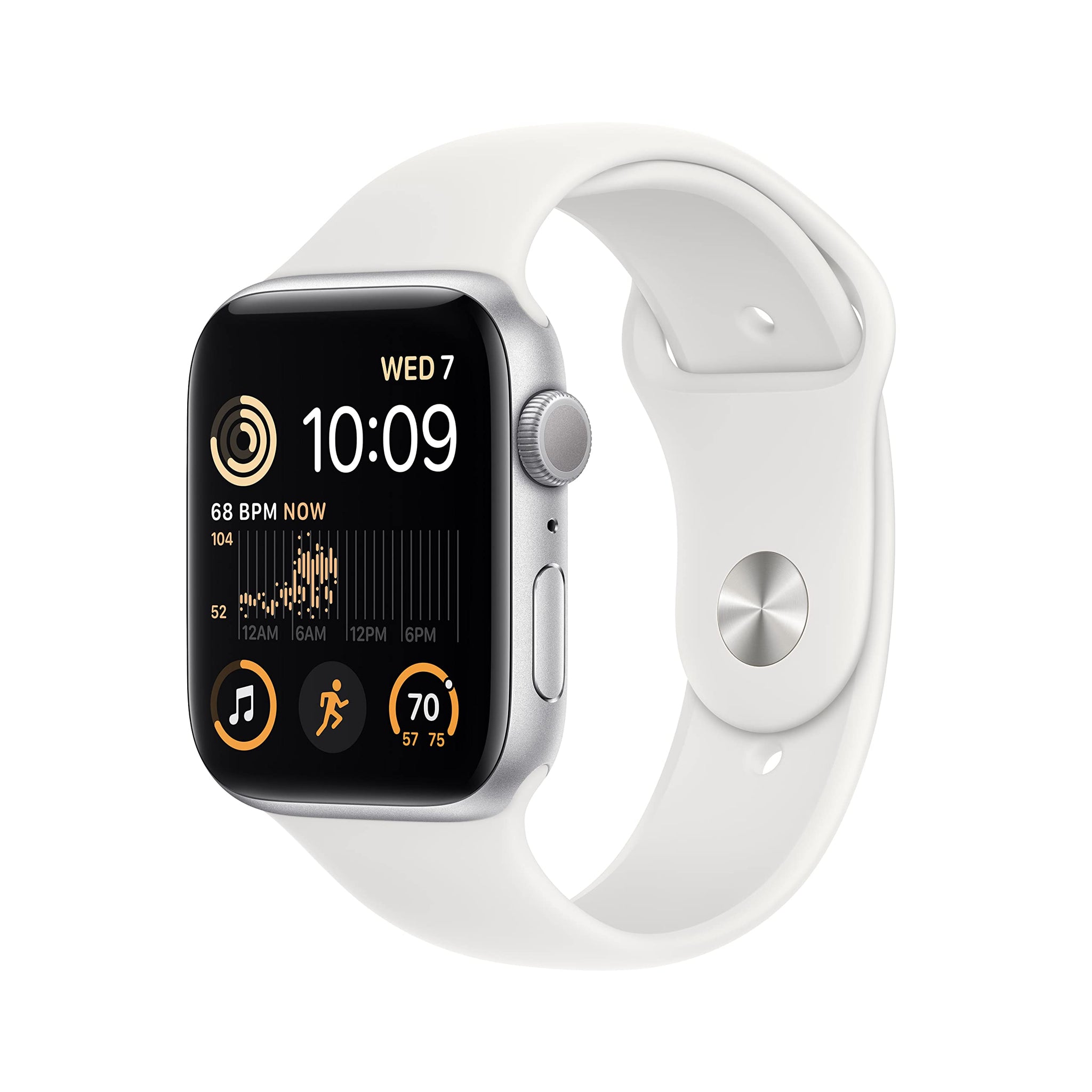 Apple Watch SE 2 44mm Silver Aluminum - White Sport Band MNTJ3LL/A