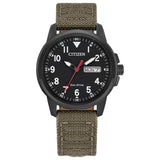 Citizen Men's Eco-Drive Weekender Garrison Black Dial 37mm Watch BM8186-07E
