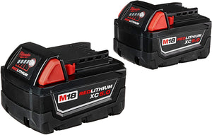 New Genuine 18V Milwaukee 48-11-1852 5.0 AH Batteries M18 XC18 48-11-1850 2-Pack