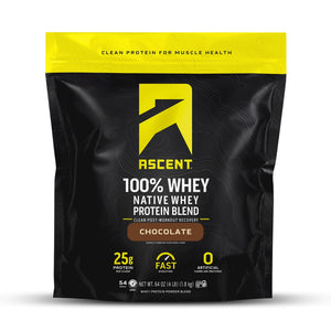 Ascent 100% Whey Protein Powder - Post Workout Whey Chocolate 4 Lb