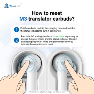 Timekettle M3 Language Translator Earbuds - Online/Offline Translation - NEW